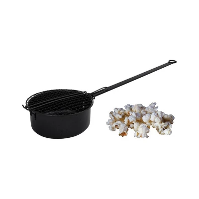 Olla para Palomitas para Fogata | Cocina Exterior | Compra Aquí Olla para palomitas para fogata en negro, ideal para cocinar al aire libre.