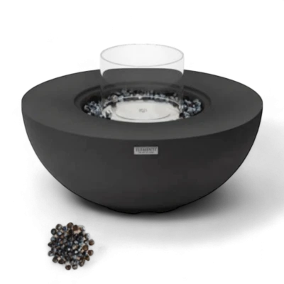 ROCA Mesa Bioetanol Negro - Elementi Fires | Compra Online Mesa de bioetanol ROCA de Elementi Fires en negro mate para uso exterior