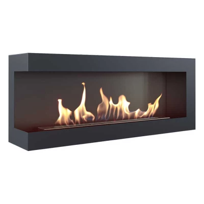 Biochimenea de esquina 120 cm (izquierda) Biochimenea esquina - 120 cm izquierda para empotrar en la pared con tres lados para ver el fuego