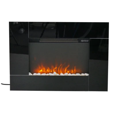 Raasay Chimenea Eléctrica Negra - 2 kW | Compra Online Chimenea eléctrica empotrada Raasay negra montada en la pared