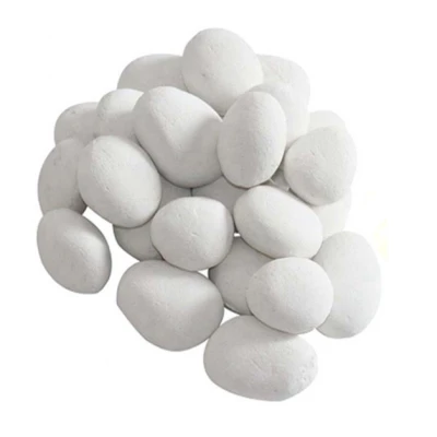 24 piedras blancas de cerámica para decorar. Set de 24 piedras blancas para chimeneas de bioetanol - ScandiFlames