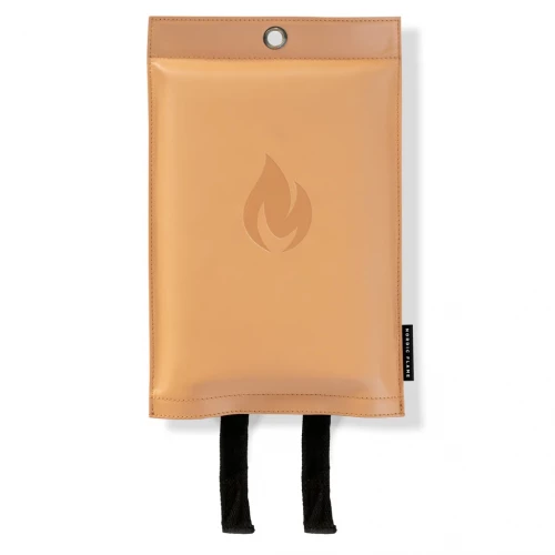 Manta ignífuga apagafuegos con funda marrón claro Manta ignífuga apagafuegos con funda marrón claro