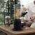 Vornado Chimenea Bioetanol de mesa de Elementi Fires, diseño compacto en negro con vidrio templado, ideal para interiores y exte