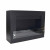Precioso biohogar negro para pared. Incluye un quemador de 1,5 litros y plato de vidrio. Dimensiones: 54 x 78 x 16,5cm.