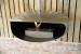 Acero UFO-60 Biochimenea con forma redonda colgada de techo. Elegante y moderna. Colore acero