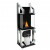 Chimenea Rock Core de Planika con quemador automático. Cerrada en cristal y con opción a elegir paneles de revestimiento