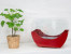 Chimenea de bioetanol curva en rojo de ScandiFlames, modelo de sobremesa