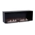 Foco One 1500 media wall chimenea de bioetanol empotrada con marco negro y cristal de seguridad.
