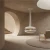 Chimenea de bioetanol de techo Perola Plus en color blanco con diseño moderno
