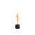 SPIN Air 900 de Höfats, chimenea de sobremesa en color negro con diseño de llama en espiral y cilindro de vidrio resistente al c
