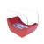 Chimenea de bioetanol curva en rojo de ScandiFlames, modelo de sobremesa