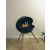 Chimenea de bioetanol circular independiente con tres patas de madera de roble