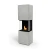 Chimenea Rock Kreta de Planika con acabado en Dekton. La chimenea está cerrada con vidrio templado.