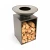 Onyx Ø60 brasero con parrilla y almacenamiento de leña  
