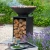 Onyx Ø80 brasero con parrilla y almacenamiento de leña  