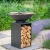 Onyx Ø80 brasero con parrilla y almacenamiento de leña  