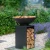 Onyx Ø80 brasero con parrilla y almacenamiento de leña  