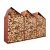 Sheddak 3 casas almacenamiento de leña  