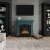 Chimenea eléctrica Magna turquesa de TAGU con diseño elegante y funcional.