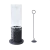 Vornado Chimenea Bioetanol de mesa de Elementi Fires, diseño compacto en negro con vidrio templado, ideal para interiores y exte