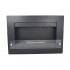 Precioso biohogar negro para pared. Incluye un quemador de 1,5 litros y plato de vidrio. Dimensiones: 54 x 78 x 16,5cm.