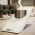 Oblique Single Chimenea de Mesa – Blanco  