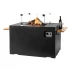 Mesa en para ma de salón rectangular - Chimenea de gas con diseño sencillo. Exterior, Patio, Jardín.