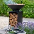 Onyx Ø60 brasero con parrilla y almacenamiento de leña  