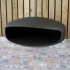 Negro UFO-60 Biochimenea con forma redonda colgada de techo. Elegante y moderna. Color negro