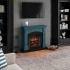 Chimenea eléctrica Magna turquesa de TAGU con diseño elegante y funcional.