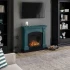 Chimenea eléctrica Magna turquesa de TAGU con diseño elegante y funcional.