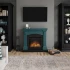 Chimenea eléctrica Magna turquesa de TAGU con diseño elegante y funcional.